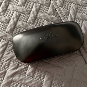 Coach Black Leather Hard Clam-Shell MEDIUM Sunglass Case